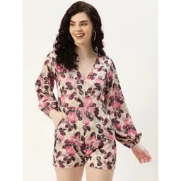 Sleek Italia Floral Printed V-Neck Playsuit-picture-31