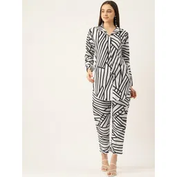 Sleek Italia Printed Collared Neck Long Sleeves Shirt With Trousers Co-Ords-picture-38