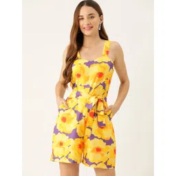 Sleek Italia Printed Shoulder Straps Waist Tie-Ups Playsuit-picture-39