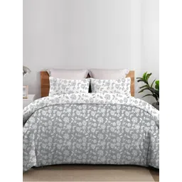 Sleeping Owls- because your sleep matters Grey & White Floral Reversible 150 GSM Comforter-picture-25
