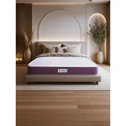 Sleepwell Purple & White Quilted Orthopedic Queen Size Mattress-picture-24