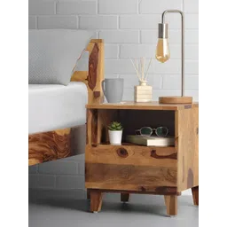 Sleepyhead Ally Brown Wooden Rectangular Bedside Table-picture-10