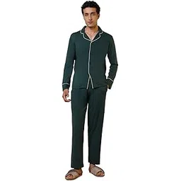 Men Full Sleeve Regular Fit Solid Pattern Cotton Modal Spandex Blend Round Neck Garment Kit (Size: L)-AHQG00042-X4 Multi-Colour-image-37