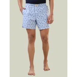 SleepZ by Raymond Blue Cotton Regular Fit Printed Boxers-picture-17