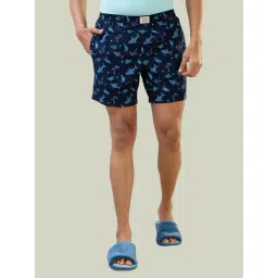 SleepZ by Raymond Blue Cotton Regular Fit Printed Boxers-picture-21