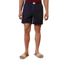 Sleepz by Raymond Dark Blue Pure Cotton Printed Regular Fit Boxers-picture-25
