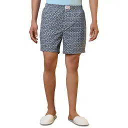Sleepz by Raymond Dark Blue Pure Cotton Printed Regular Fit Boxers-picture-27