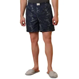 Sleepz by Raymond Dark Blue Pure Cotton Printed Regular Fit Boxers-picture-30