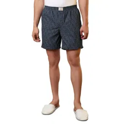 Sleepz by Raymond Dark Blue Pure Cotton Printed Regular Fit Boxers-picture-32