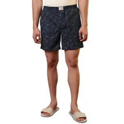 Sleepz by Raymond Dark Blue Pure Cotton Printed Regular Fit Boxers-picture-33