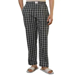 Sleepz by Raymond Dark Green Cotton Checked Regular Fit Pyjama-picture-25