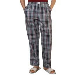 Sleepz by Raymond Dark Grey Cotton Checked Regular Fit Pyjama-picture-33