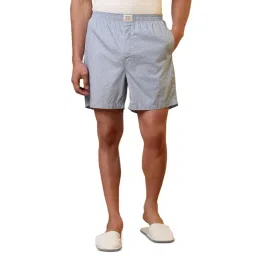 Sleepz by Raymond Medium Blue Pure Cotton Printed Regular Fit Boxers-picture-27