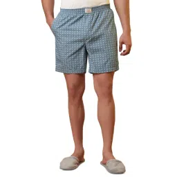 Sleepz by Raymond Medium Blue Pure Cotton Printed Regular Fit Boxers-picture-36