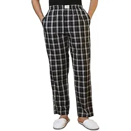 sleepz by raymond Men Flat Front Regular Fit Checks Pattern Pure Cotton Pyjama-picture-48