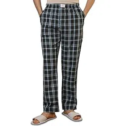 sleepz by raymond Men Flat Front Regular Fit Checks Pattern Pure Cotton Pyjama-picture-17