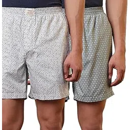 sleepz by raymond Men Flat Front Regular Fit Print Pattern Pure Cotton Boxer-picture-37