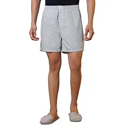 sleepz by raymond Men Flat Front Regular Fit Print Pattern Pure Cotton Boxer-picture-44