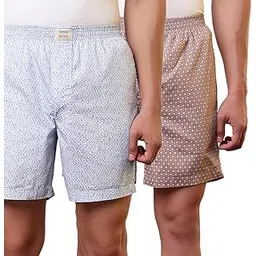 sleepz by raymond Men Flat Front Regular Fit Print Pattern Pure Cotton Boxer-picture-35