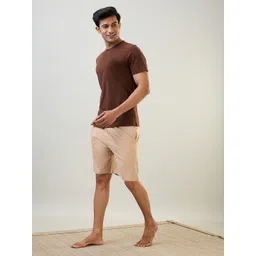 SleepZ by Raymond Round Neck Pure Cotton T-Shirt With Shorts-picture-26