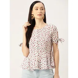 Slenor Floral Print Crepe Top-picture-19