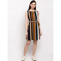 Slenor Striped Crepe Sheath Dress-picture-13
