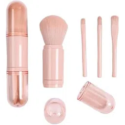Sloane Makeup Brush Set 4 In 1 Portable Travel Blending Powder Foundation Brush With A Mini Beauty Sponges, Lip Brush Foundation Eye Shadow Brush for Women Facial Cosmetics (Multicolor)-image-8