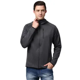 Slowave Dark Grey Regular Fit Hooded Jacket-picture-13