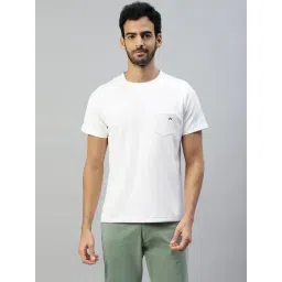 Slowave White Slim Fit Crew T-Shirt-picture-34