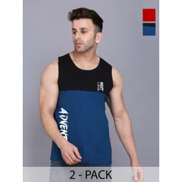 SLOWLORIS Men 2 Colourblocked Applique Slim Fit T-shirt-picture-34