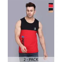 SLOWLORIS Men 2 Colourblocked Applique Slim Fit T-shirt-picture-40