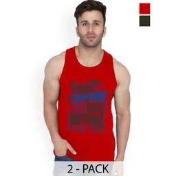 SLOWLORIS Men Pack of 2 Printed Bio-Wash Combed Cotton Innerwear Gym Vest-picture-11