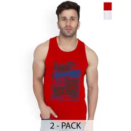 Slowloris Men Pack Of 2 Printed Bio-Wash Combed Cotton Innerwear Gym Vest-picture-32