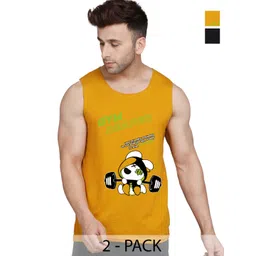 SLOWLORIS Men Pack of 2 Printed Bio-Wash Combed Cotton Innerwear Gym Vest-picture-39