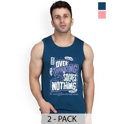 SLOWLORIS Men Pack of 2 Printed Bio-Wash Combed Cotton Innerwear Vests-picture-41
