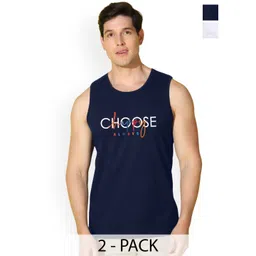 SLOWLORIS Men Pack Of 2 Printed Combed Cotton Gym Vest-picture-39