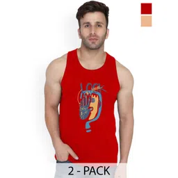 SLOWLORIS Men Pack Of 2 Printed Gym Vests-picture-15