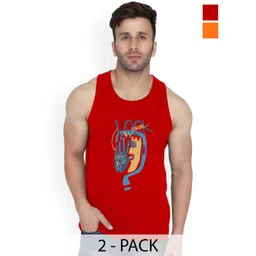 SLOWLORIS Men Pack Of 2 Printed Gym Vests-picture-20