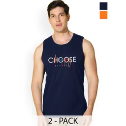 Slowloris Men Pack Of 2 Printed Sleeveless Bio-Wash Combed Cotton Gym Vest-picture-38
