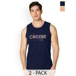 Slowloris Men Pack of 2 Printed Sleeveless Bio-Wash Combed Cotton Gym Vest-picture-37