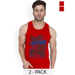 Slowloris Men Pack Of 2 Sleeveless Printed Bio-Wash Combed Cotton Gym Vest-picture-16