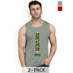 SLOWLORIS Men Pack Of 2 Sleeveless Printed Bio-Wash Combed Cotton Innerwear Vest-picture-35