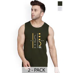 Slowloris Men Pack Of 2 Typography Printed Bio-Wash Combed Cotton Innerwear Gym Vests-picture-10