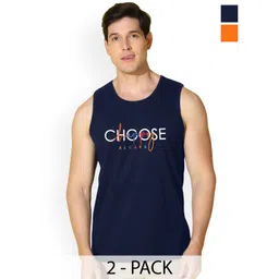 Slowloris Men Pack of 2 Typography Printed Bio-Wash Cotton Innerwear Vests-picture-15