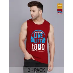 SLOWLORIS Men Pack Of 2 Typography Printed Round Neck Cotton Slim Fit T-shirts-picture-38