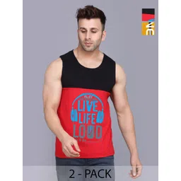 SLOWLORIS Men Pack Of 2 Typography Printed Round Neck Cotton Slim Fit T-shirts-picture-30