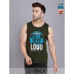 SLOWLORIS Men Pack Of 2 Typography Printed Round Neck Cotton Slim Fit T-shirts-picture-32