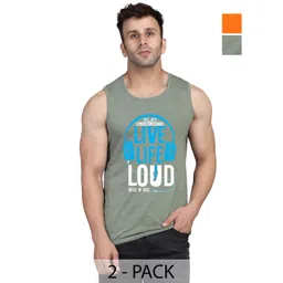 SLOWLORIS Men Pack Of 2 Typography Printed Round Neck Cotton Slim Fit T-Shirts-picture-20