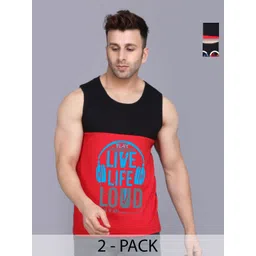 SLOWLORIS Men Pack Of 2 Typography Printed Round Neck Cotton Slim Fit T-Shirts-picture-17