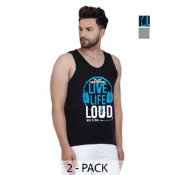 SLOWLORIS Men Pack Of 2 Typography Printed Round Neck Cotton Slim Fit T-Shirts-picture-37